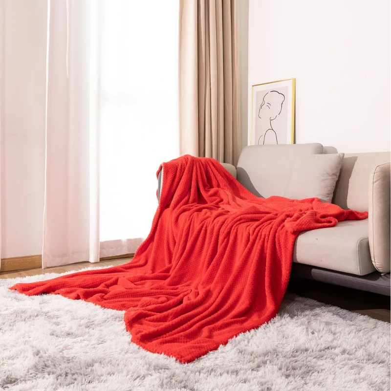 Texturiertes Strickwurfdecke