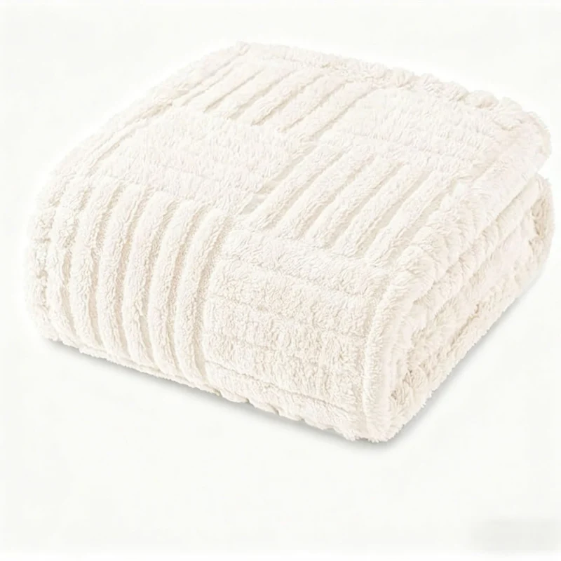 Strukturierte Fleece-Wurfdecke