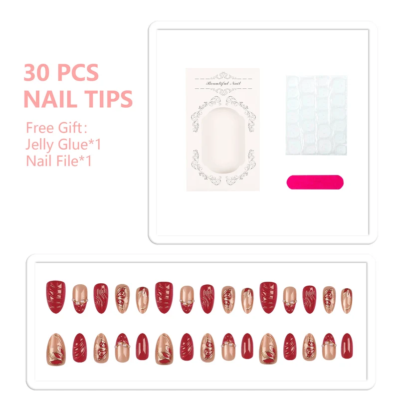 Elegantes Press-On Nail Art Set 1790956123