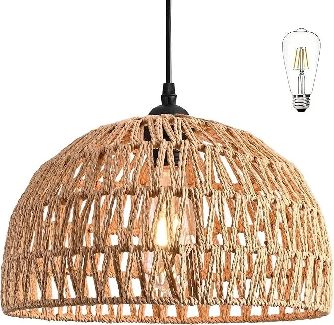 Boho-Chic Geflochtene Pendelleuchte