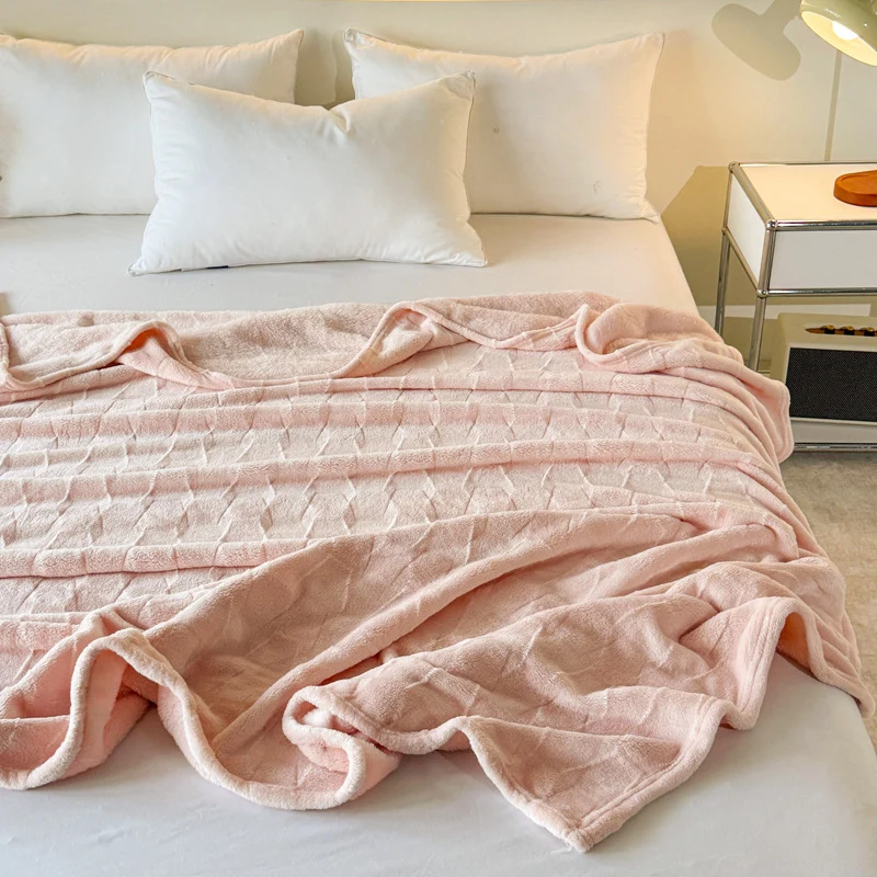 Strukturiert weiches Fleece-Wurfdecke