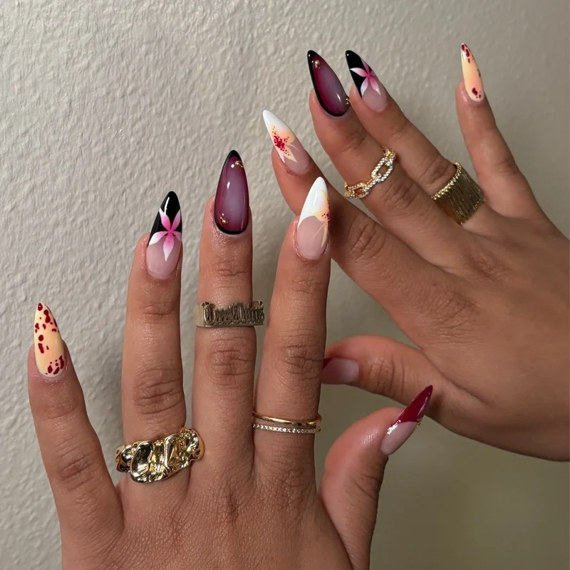 Künstlerische Stiletto Press-On Nail Kollektion