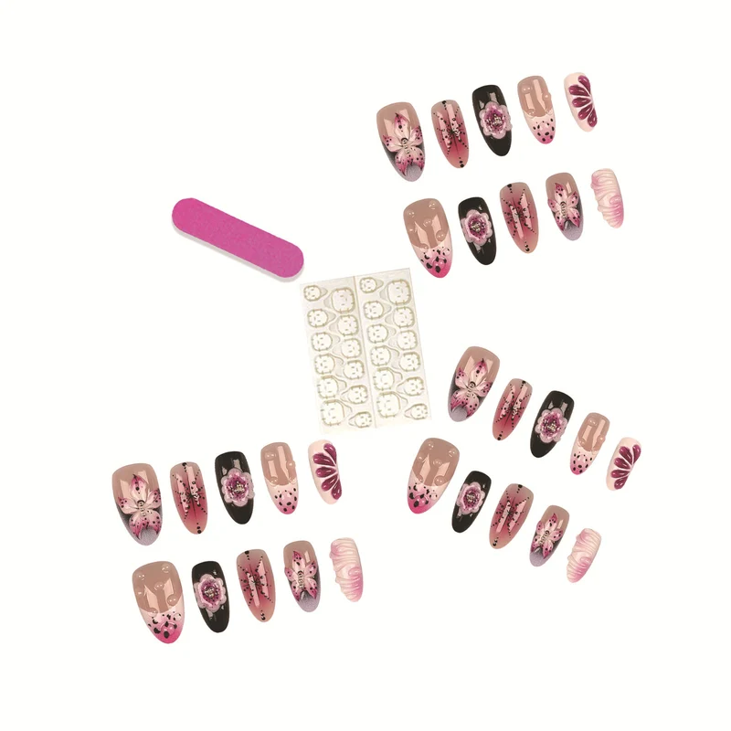 Künstlerisches florales Nagelkunst-Set