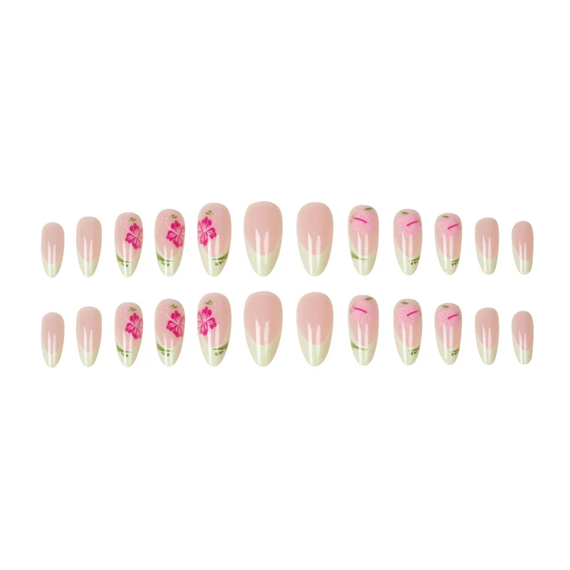 Künstlerische florale Akzent-Faux-Nägel