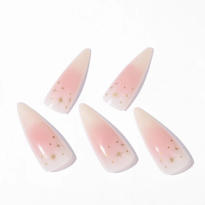 Dekoratives Press-On Nagelkunstset mit Glitterakzenten