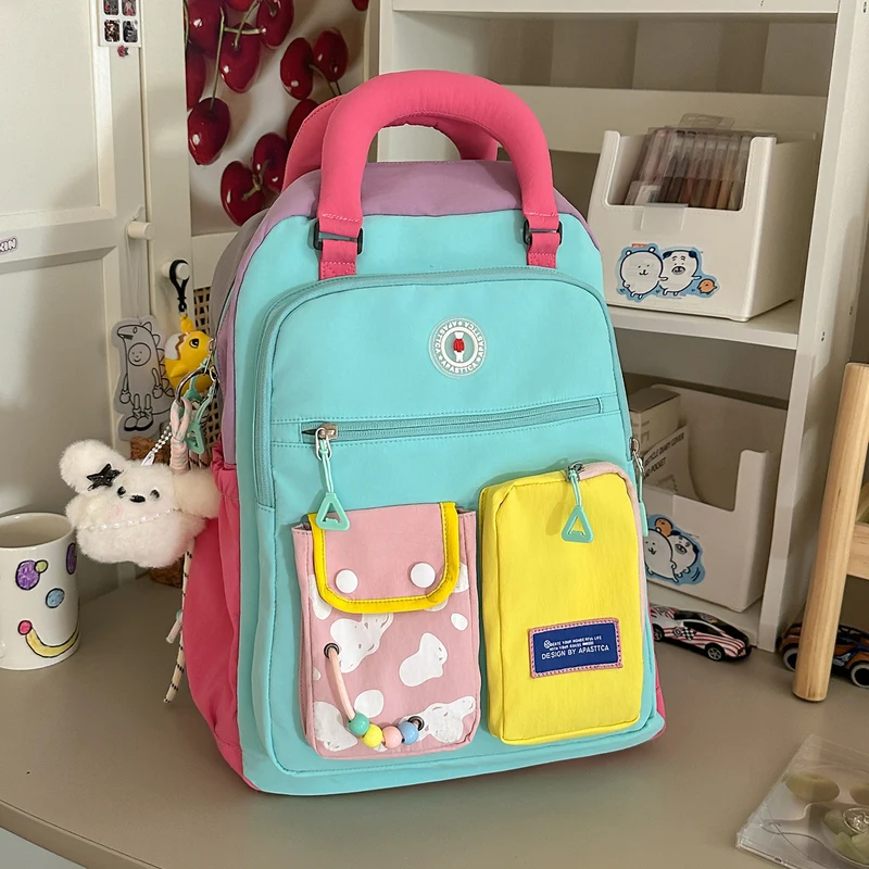 Farbblock Multi-Funktions-Rucksack Karnz