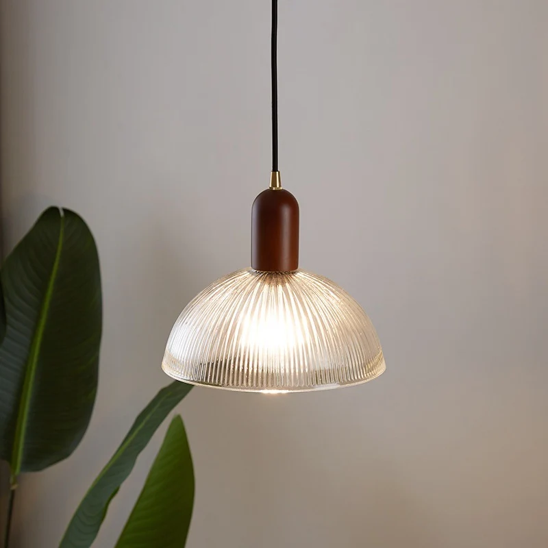 Moderne gerippte Glas Pendelleuchte
