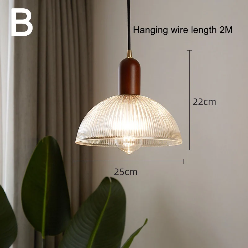 Moderne gerippte Glas Pendelleuchte