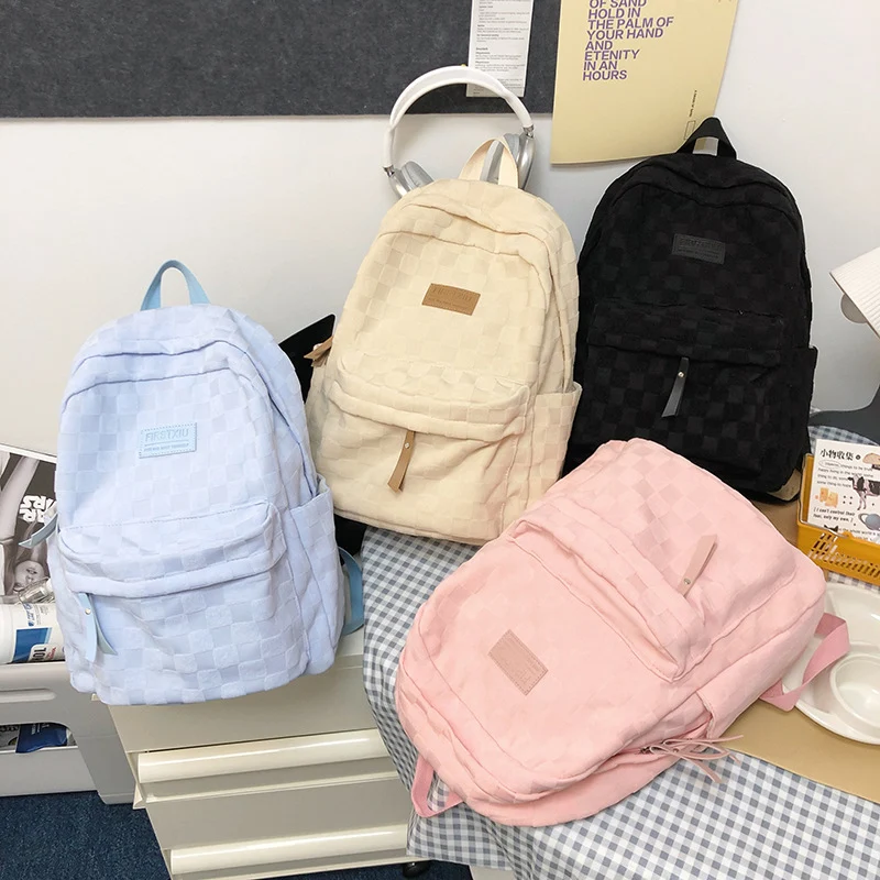 Klassischer kariert gemusterter Rucksack Karnz