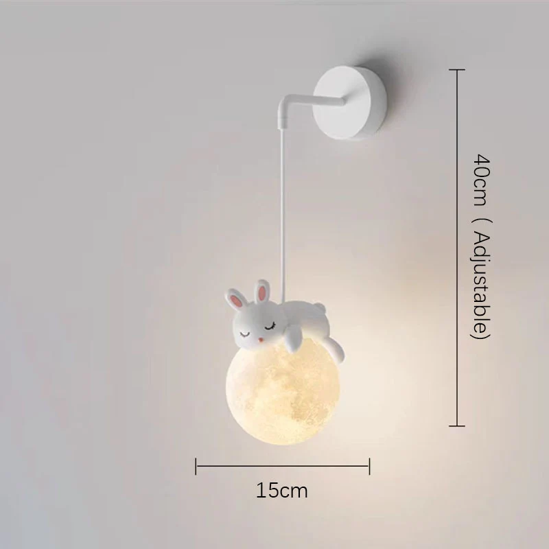 Hängende Mond- und Hasenanhängerleuchte