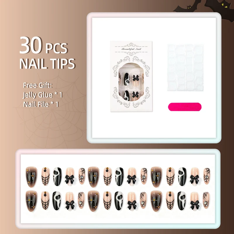 Dekoratives manuelles Press-On-Nagel-Set
