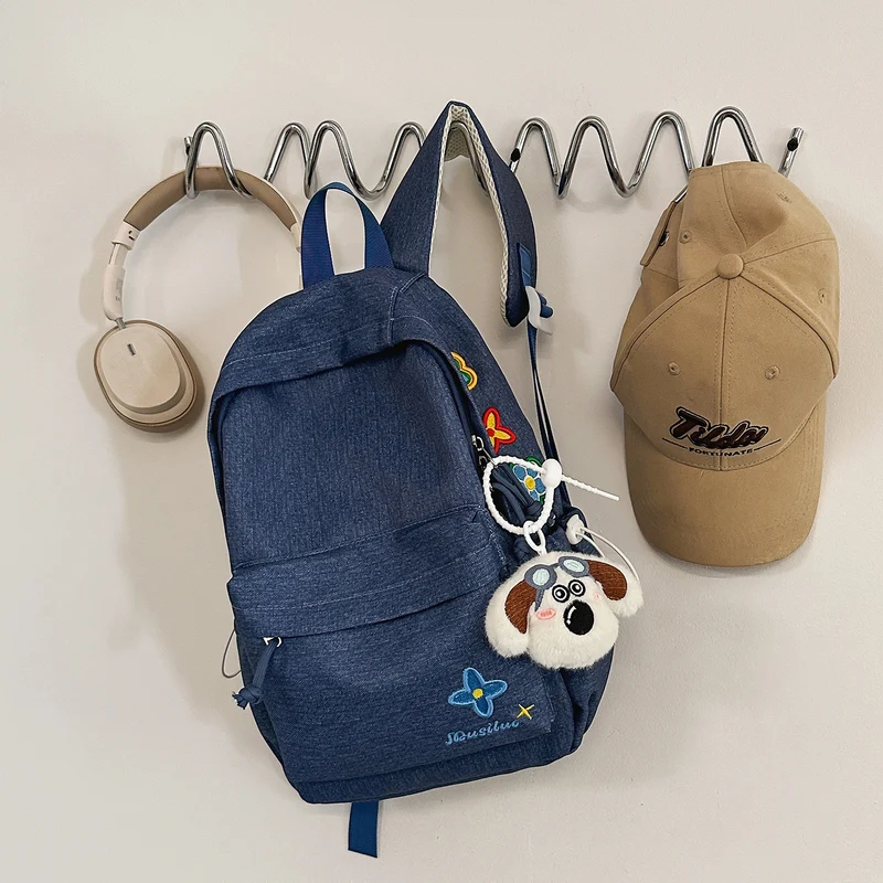Casual Floral-Stickerei Rucksack Karnz