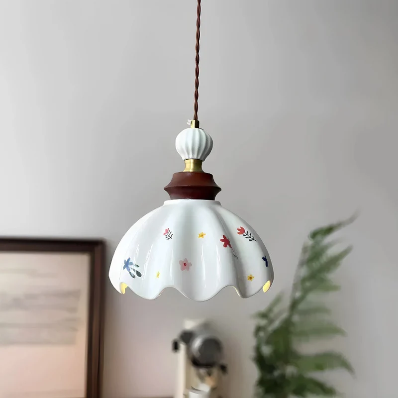 Florale Glas Pendelleuchte