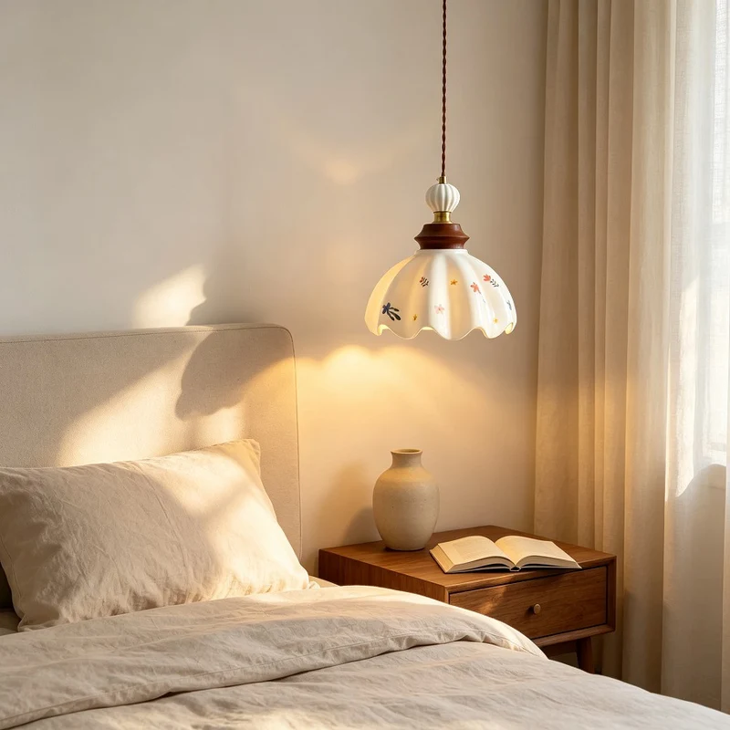 Florale Glas Pendelleuchte