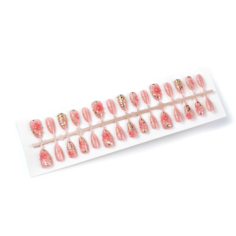 Dekoratives, blumenschmuckbetontes Press-On-Nagelset