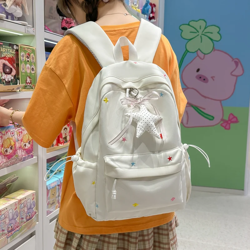 Lässiger bestickter Stern-Rucksack Karnz
