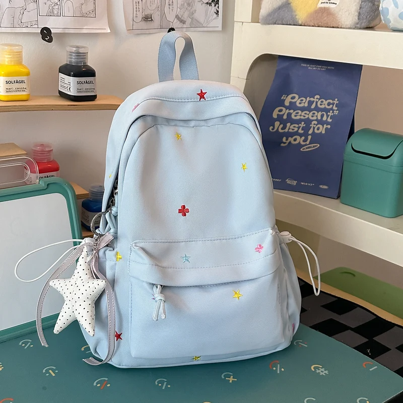 Lässiger bestickter Stern-Rucksack Karnz