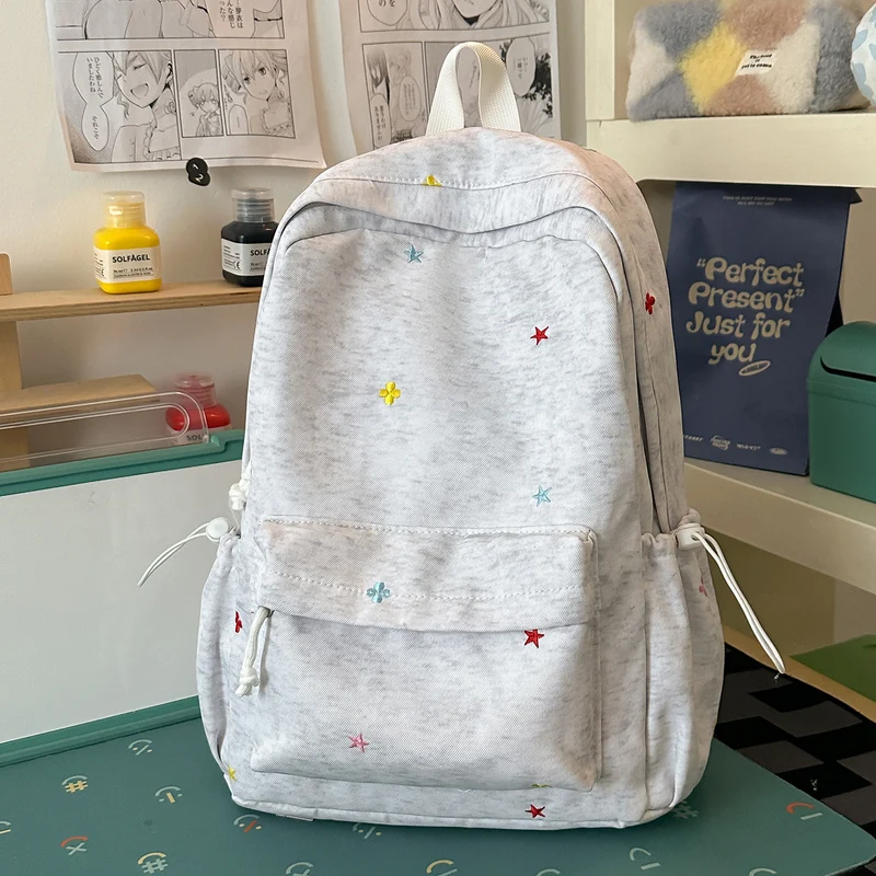 Lässiger bestickter Stern-Rucksack Karnz