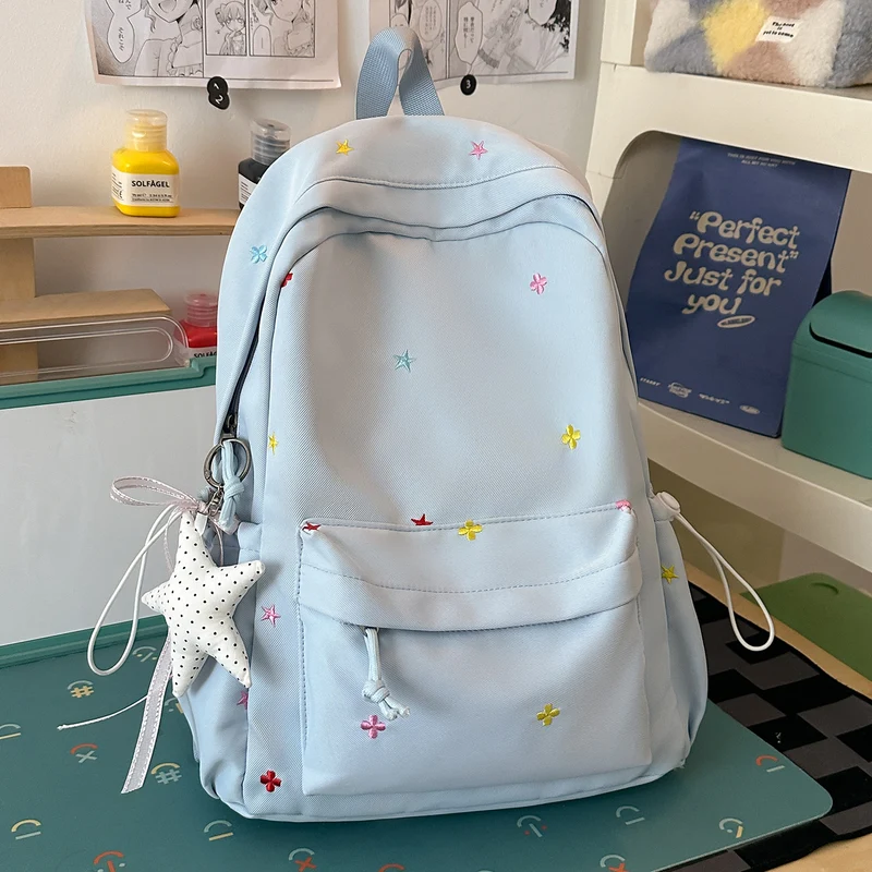 Lässiger bestickter Stern-Rucksack Karnz