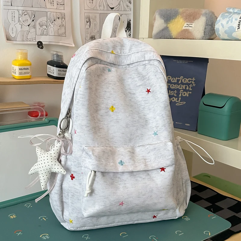 Lässiger bestickter Stern-Rucksack Karnz