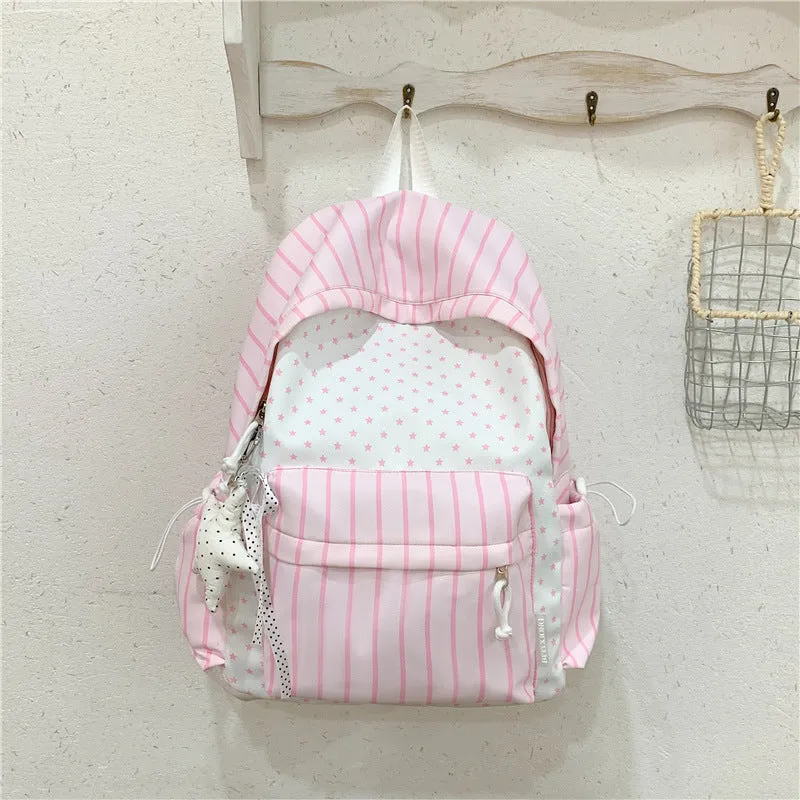 Charmanter Streifenmuster-Rucksack Karnz