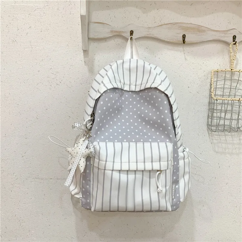 Charmanter Streifenmuster-Rucksack Karnz