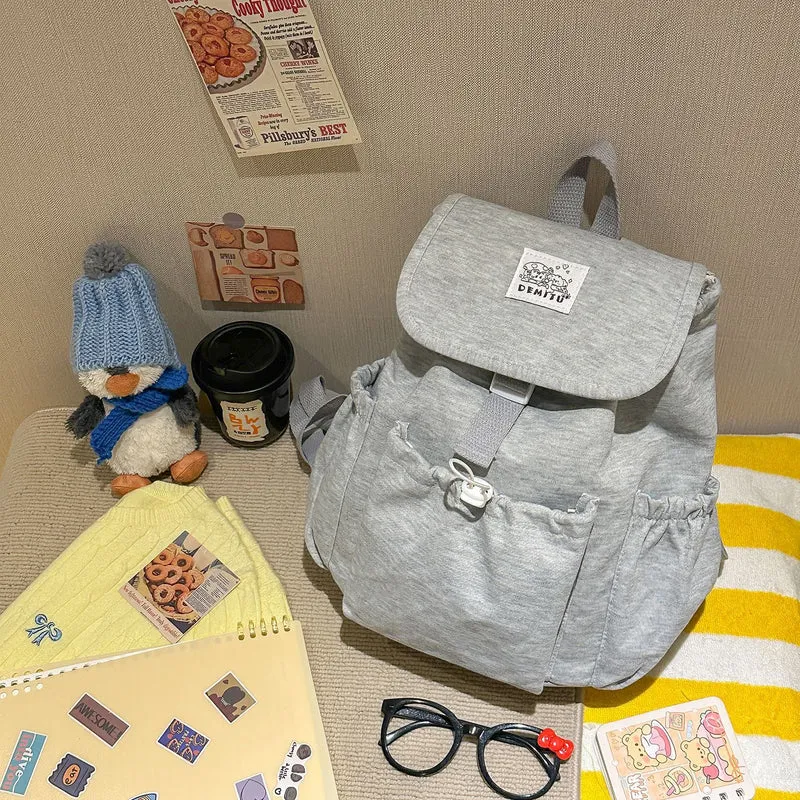Lässiger Kordelzug Klappen Rucksack Karnz