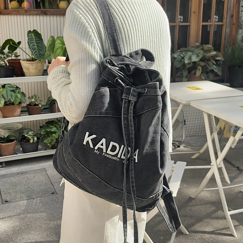 Legere Drawstring Denim Rucksack Karnz