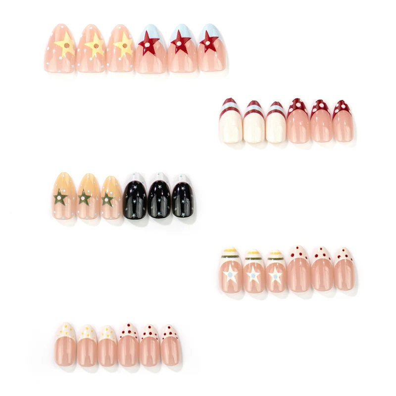 Kreatives Sternen-Thema Press-On Nagelkunst-Set