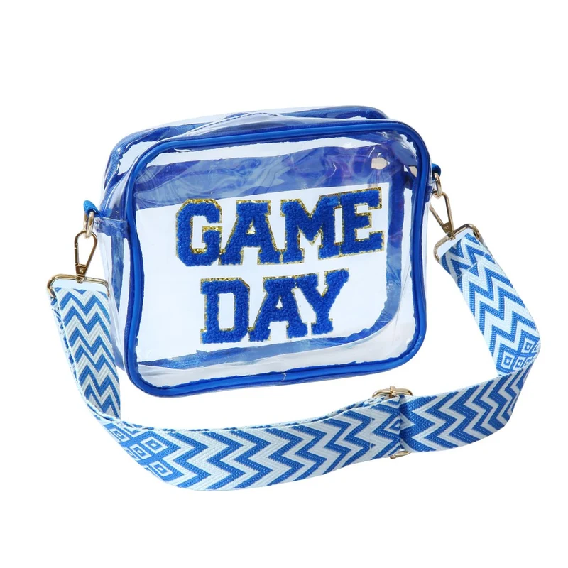 Transparente Umhängetasche mit modernem Game Day Print Skanto