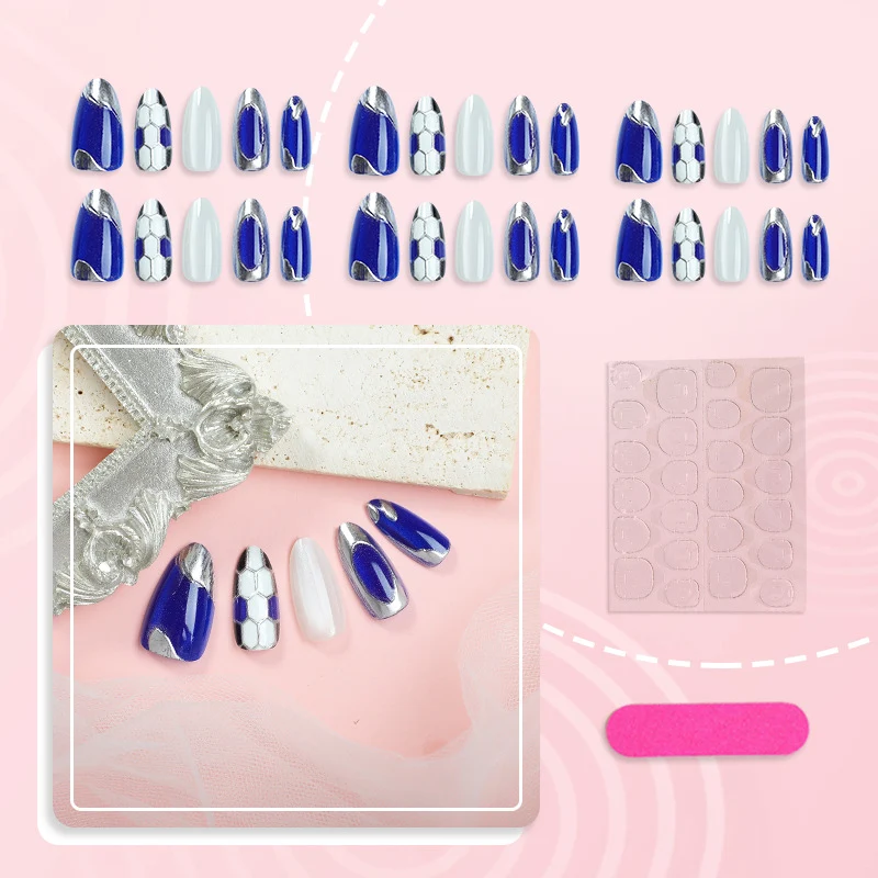 Kreatives sportlich inspiriertes Press-On-Nagelkunst-Set