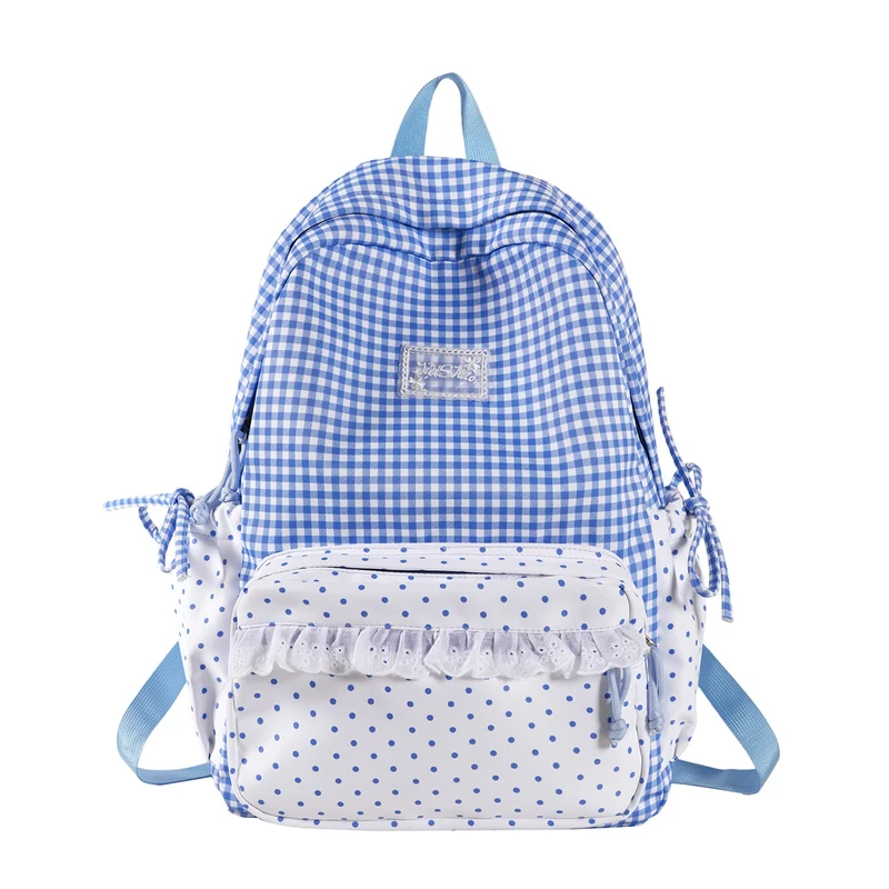 Verspielt Gingham- und Polka-Dot-Rucksack Karnz