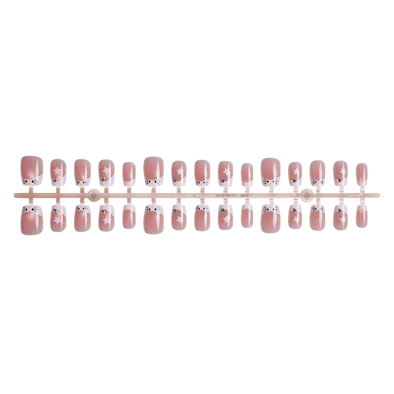 Künstlerisches katzenmotiviertes Press-On-Nagelset
