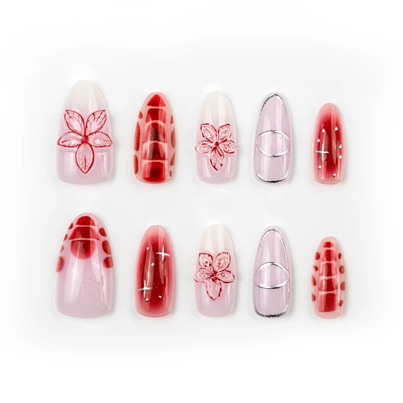 Künstlerisch floral geprägt Press-On Nagelset 1790738683