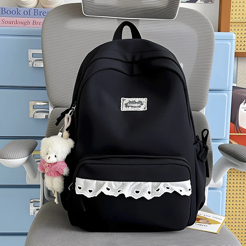 Dekorative Spitzenbesetzte Schulrucksack Karnz