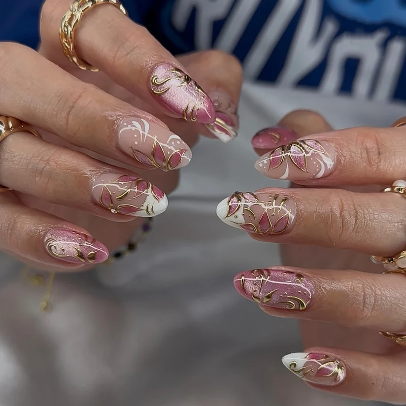 Künstlerisches Luxus Press-On Nageldesign