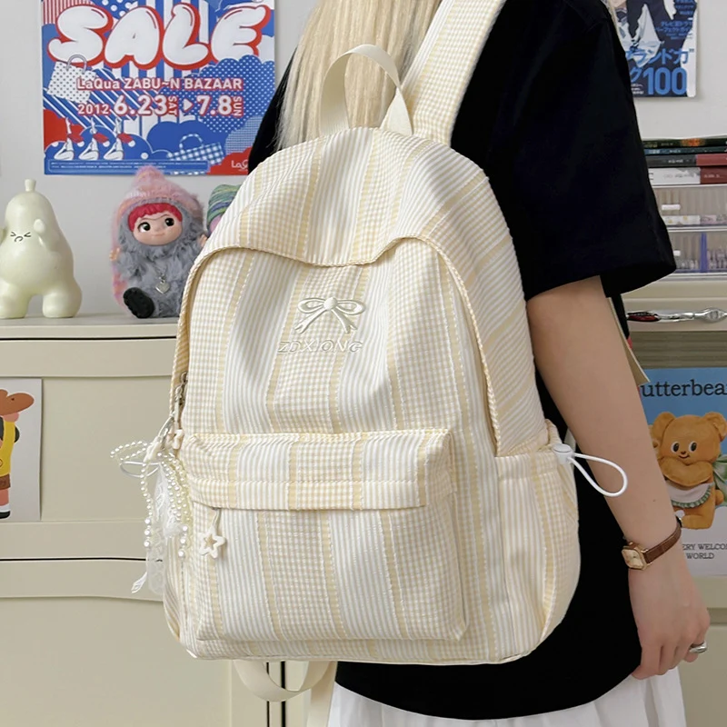 Adorable Gestreifter Grafik Rucksack Karnz