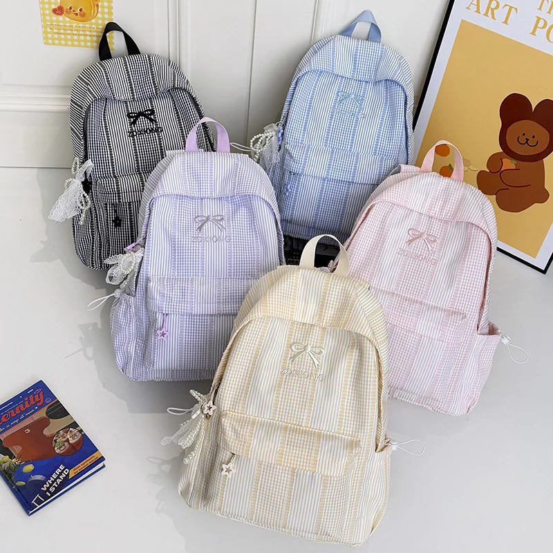 Adorable Gestreifter Grafik Rucksack Karnz
