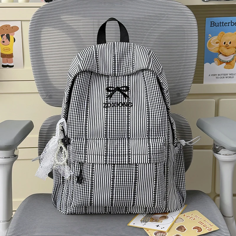 Adorable Gestreifter Grafik Rucksack Karnz