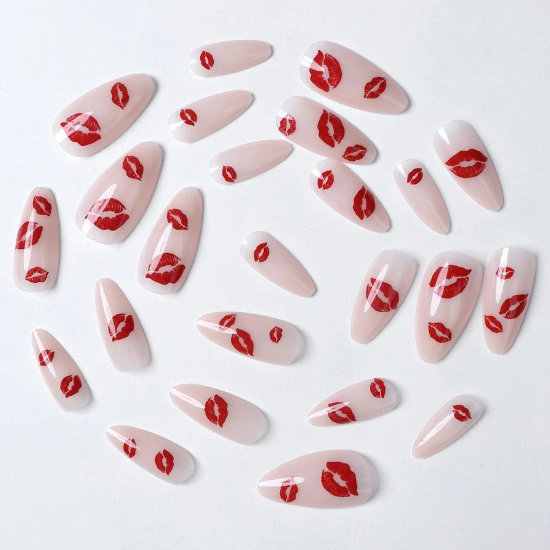 Künstlerischer Kiss-Druck Press-On Nagelset