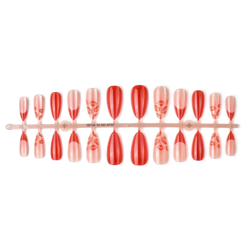 Künstlerisches Kiss-Druck-Press-On-Nagelset