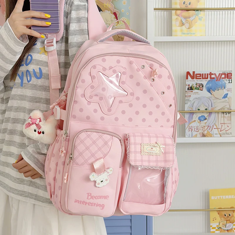 Niedlicher gepunkteter Charakter-Rucksack Karnz