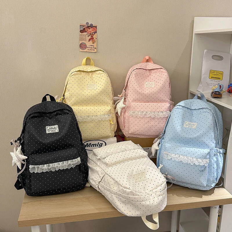 Niedlicher Polka Dot Freizeit-Rucksack Karnz