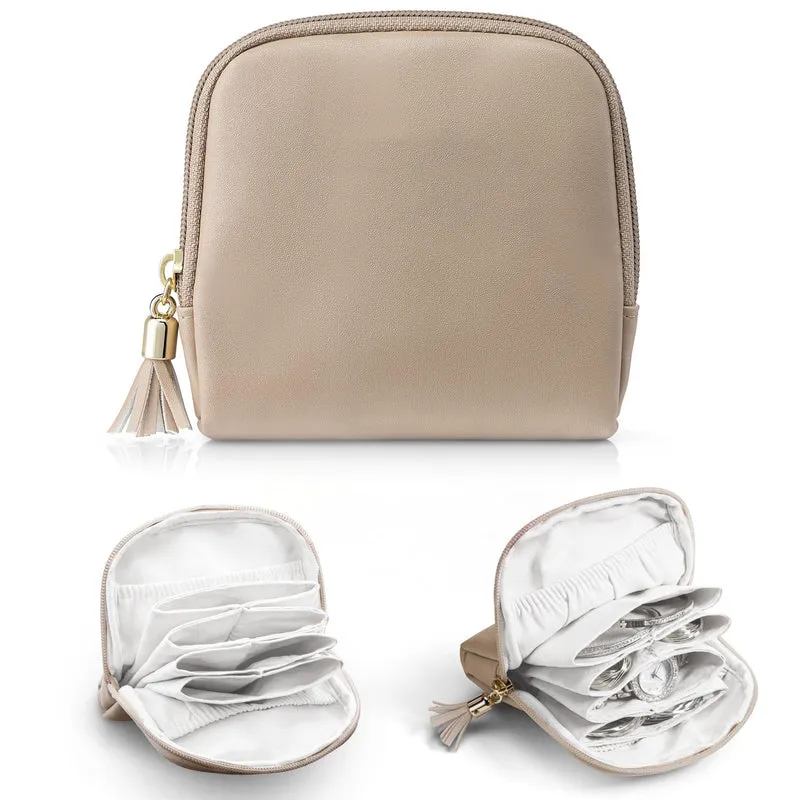 Kosmetik-Organizer mit strukturiertem Innenraum und eleganter Quaste Skanto