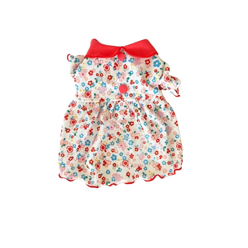 Baby Blumen Ripp Baumwollkleid mit Peter-Pan-Kragen