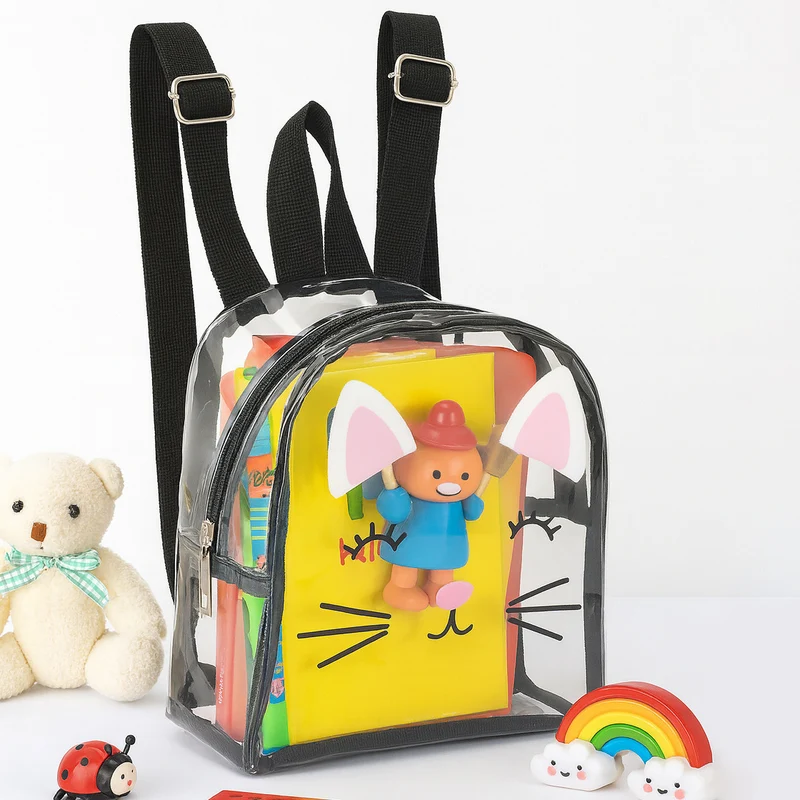 Transparenter Rucksack mit verspieltem Katzenmotiv Skanto