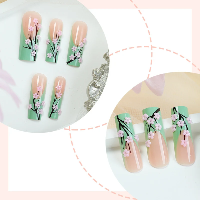 Künstlerisches Floral Art Press-On Nagelset