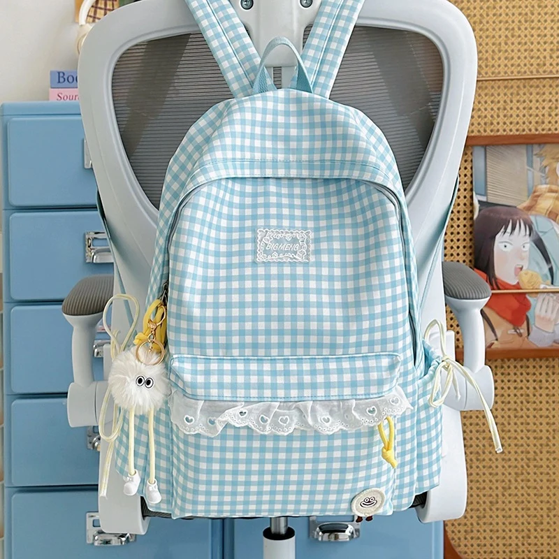Süßer Gingham-Print-Rucksack Karnz