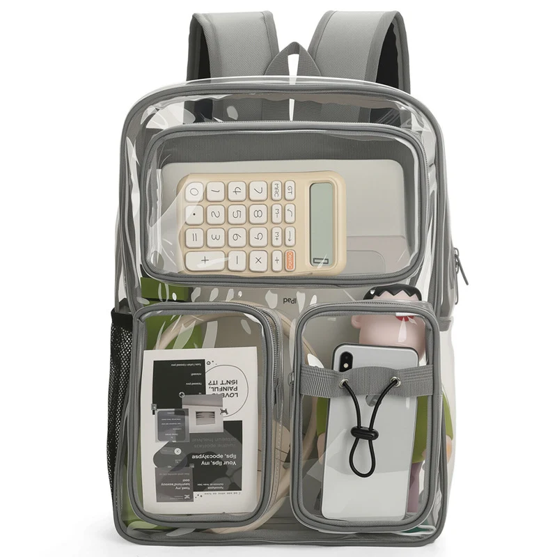 Transparenter Schulrucksack mit mehreren Fächern Skanto
