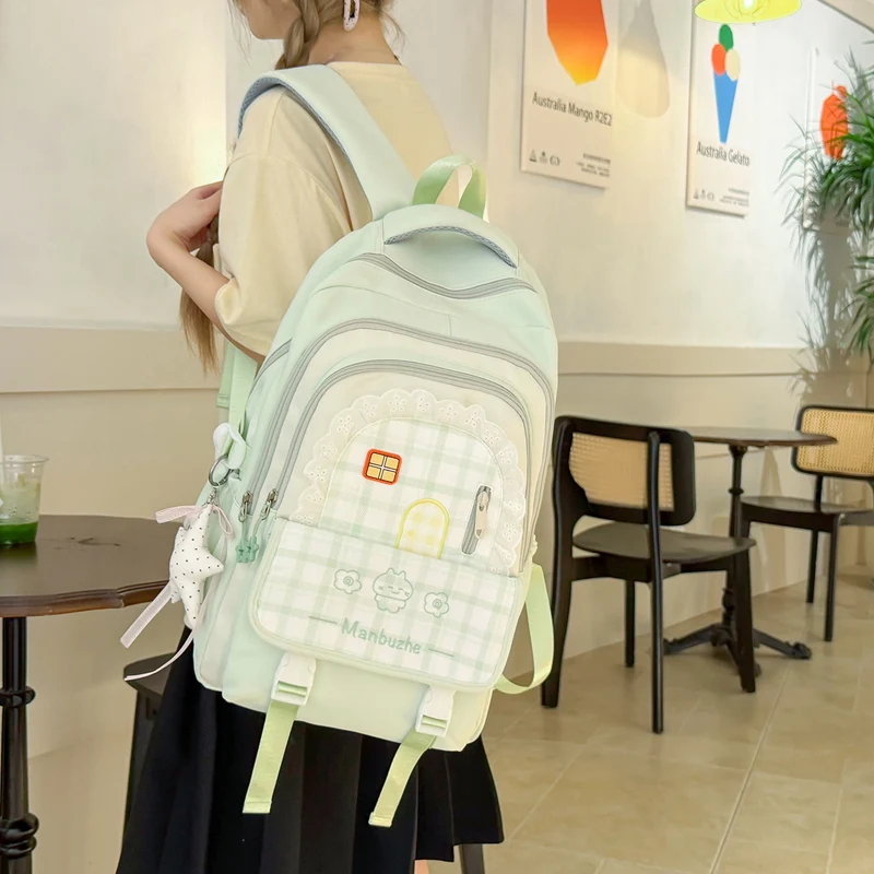 Hübscher dekorativer karierten Schulrucksack Karnz